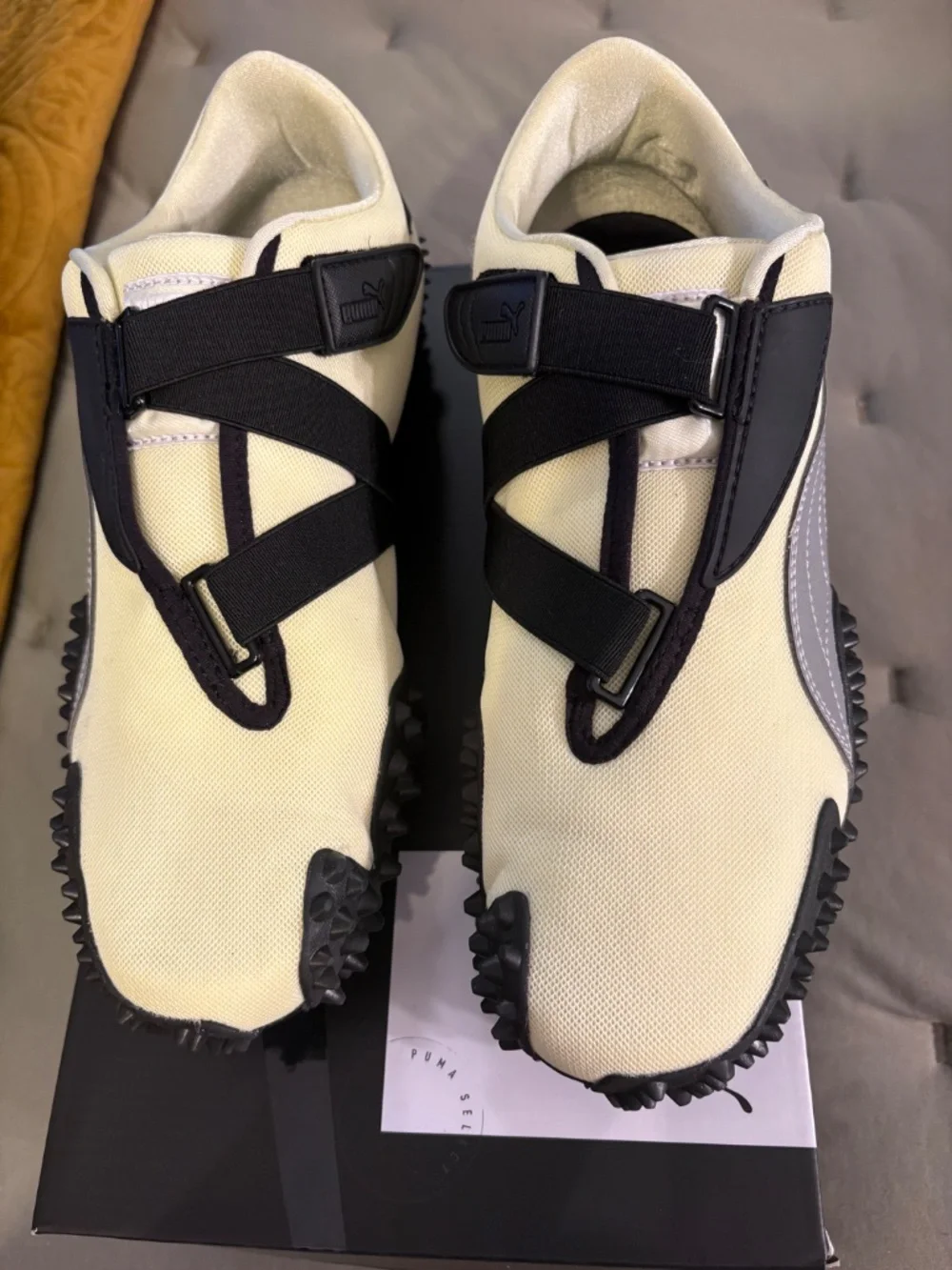 Puma Moonstone, Silver, and Black Strap-Detail Women's Sneakers